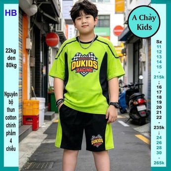 Đồ bộ bé trai hiphop in chữ DUKIS phong cách cá tính cho bé diện đi chơi, học thêm