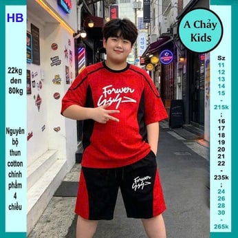 Đồ bộ bé trai hiphop in chữ Forwerr phong cách cá tính cho bé diện đi chơi, học thêm