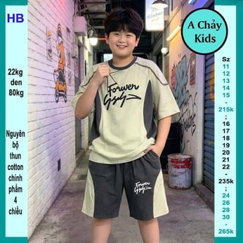 Đồ bộ bé trai hiphop in chữ Forwerr phong cách cá tính cho bé diện đi chơi, học thêm