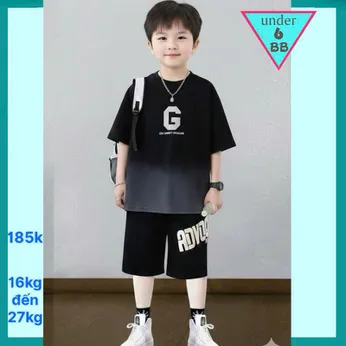 Đồ bộ bé trai hiphop in chữ G phối màu loang phong cách cá tính cho bé diện đi chơi , đi học