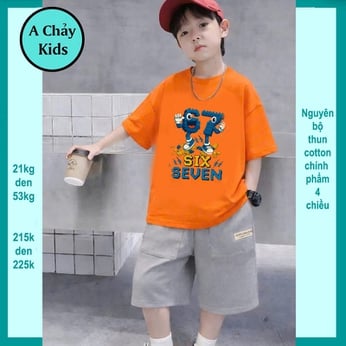 Đồ bộ bé trai hiphop in số 67 - Six Seven siêu hottrend phong cách cá tính cho bé diện đi chơi , đi học