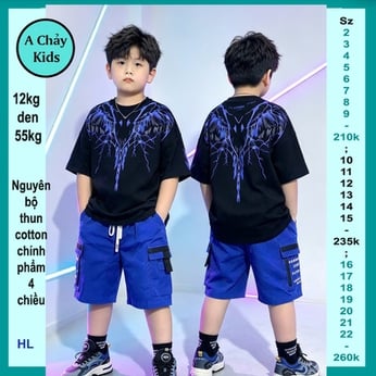 Đồ bộ bé trai hiphop in hình Cánh Chim style cá tính cực ngầu cho bé diện đi chơi , đi học 