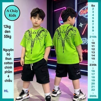 Đồ bộ bé trai hiphop in hình Cánh Chim style cá tính cực ngầu cho bé diện đi chơi , đi học 