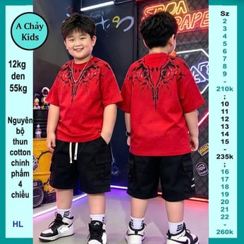 Đồ bộ bé trai hiphop in hình Cánh Chim style cá tính cực ngầu cho bé diện đi chơi , đi học 