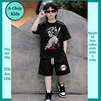 Đồ bộ bé trai hiphop in hình anime nhân vật Demoon Slayeer - Thanh Gươm Diệt Qủy cho bé siêu mê diện đi chơi , đi du lịch