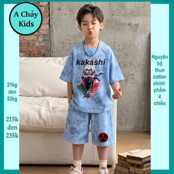 Đồ bộ bé trai hiphop in nhân vật anime Kakashii phong cách cá tính cho bé đi chơi , đi học