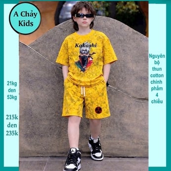 Đồ bộ bé trai hiphop in hình anime nhân vật KaKashishii cho bé siêu mê diện đi chơi , đi du lịch