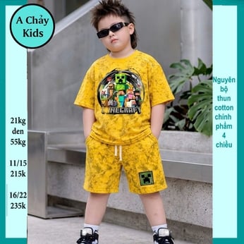 Đồ bộ bé trai hiphop in Mai Rap phối loang màu phong cách cá tính cho bé đi chơi , đi học