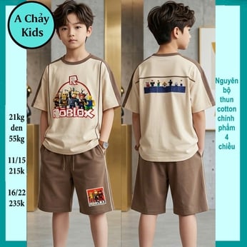 Đồ bộ bé trai hiphop in hình Rolox hottrend siêu cá tính cho bé diện đi chơi , đi học