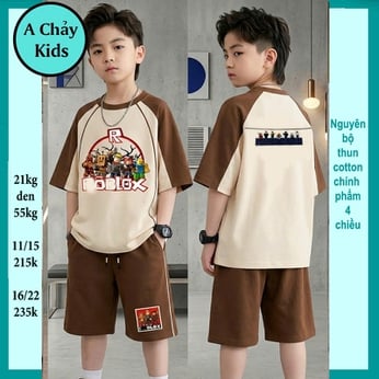 Đồ bộ bé trai hiphop in hình Rolox hottrend siêu cá tính cho bé diện đi chơi , đi học