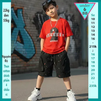 Đồ bộ bé trai hiphop in chữ  Số 2 phong cách siêu ngầu cho bé diện đi chơi , đi du lịch