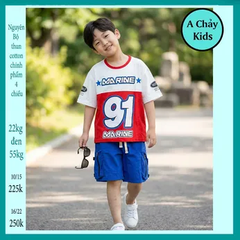 Đồ bộ bé trai hiphop in số 91 phong cách cá tính cho bé diện đi chơi , đi học