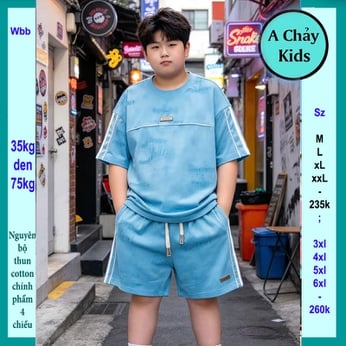 Đồ bộ bé trai hiphop in trơn phối màu loang cá tính cho bé diện đi chơi , đi học