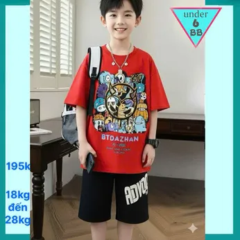 Đồ bộ bé trai hiphop in hình Monster (Mã - Đỏ - 010)