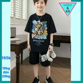 Đồ bộ bé trai hiphop in hình Monster (Mã - Đen - 010)