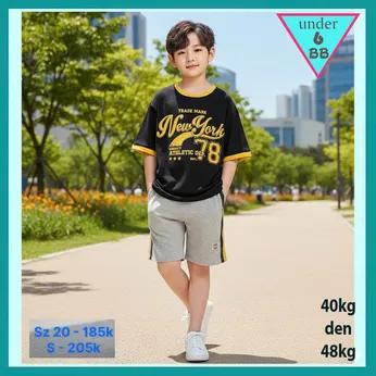 Đồ Bộ bé trai in chữ NEW YORK 78 phong cách cá tính cho bé đi chơi đi học