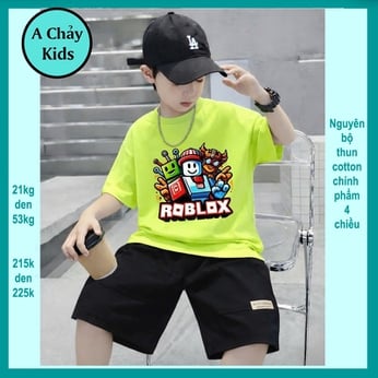 Đồ bộ bé trai hiphop in hình Robloox phong cách hàn quốc cho bé diện đi chơi , đi học