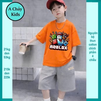 Đồ bộ bé trai hiphop in hình Robloox phong cách hàn quốc cho bé diện đi chơi , đi học