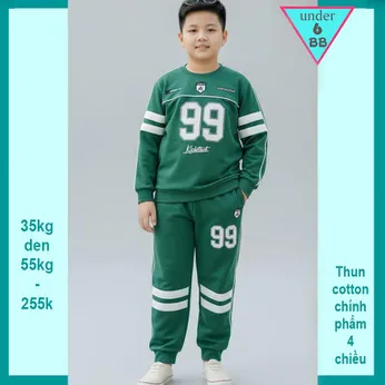 Đồ bộ bé trai tay dài in số 99 phong cách cá tính dành cho bé đi chơi , du lịch