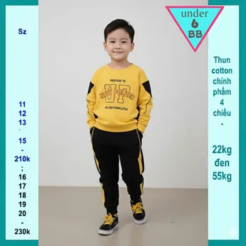 Đồ bộ bé trai tay dài in chữ UP phong cách cá tính cho bé diện đi chơi , du lịch