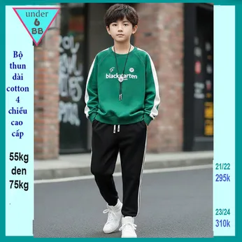 Đồ bộ bé trai tay dài in chữ phong cách hàn quốc cá tính dành cho bé lớn đi chơi ,đi du lịch