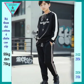 Đồ bộ bé trai tay dài in chữ phong cách hàn quốc cá tính dành cho bé lớn đi chơi ,đi du lịch