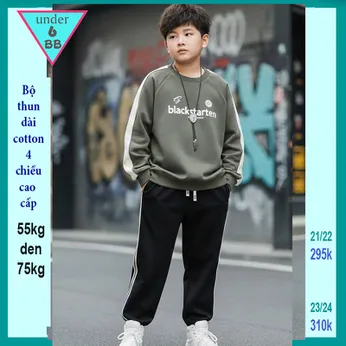 Đồ bộ bé trai tay dài in chữ phong cách hàn quốc cá tính dành cho bé lớn đi chơi ,đi du lịch