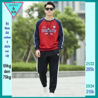 Đồ bộ bé trai tay dài in chữ phối màu cá tính dành cho bé lớn đi chơi ,du lịch