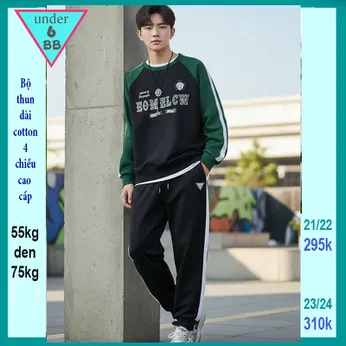 Đồ bộ bé trai tay dài in chữ phối màu cá tính dành cho bé lớn đi chơi ,du lịch