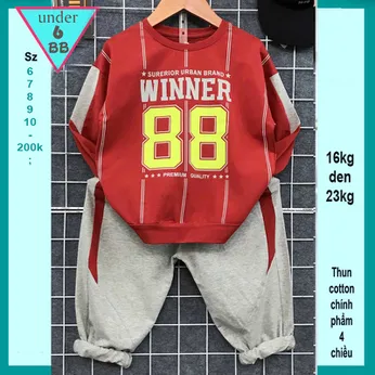 Đồ bộ bé trai tay dài in số 88 phối sọc phong cách hàn quốc cá tính cho bé đi chơi , đi du lịch