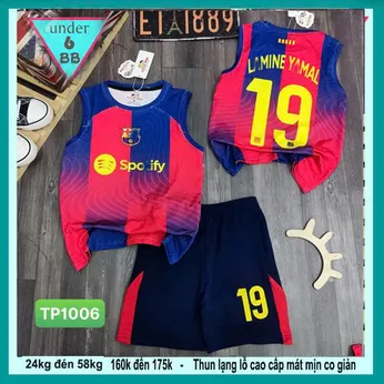 Đồ bộ bé trai thun lạnh sát nách thể thao in số 19 phong cách bóng đá cho yêu đi chơi , đi học