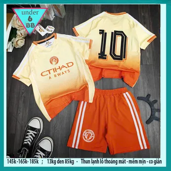 Đồ bộ bé trai thun lạnh thể thao in số 10 phối màu loang phong cách cá tính cho bé đi chơi , đi học