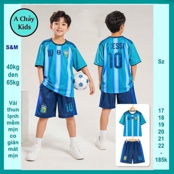 Đồ bộ bé trai thun lạnh thể thao in số 10 phong cách bóng đá cho bé đi chơi , đi học