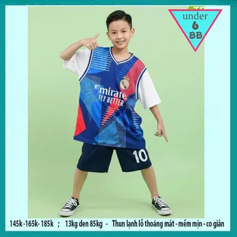 Đồ bộ bé trai thun lạnh thể thao in số 10 phong cách bóng rổ cho bé diện đi chơi , đi học