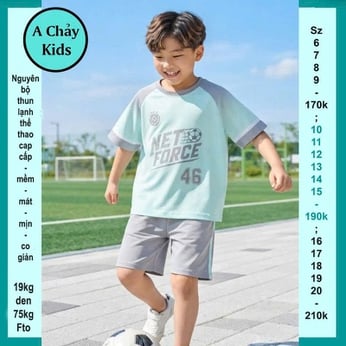 Đồ bộ bé trai thun lạnh thể thao in số 46 phong cách cá tính bóng đá cho bé đi chơi , đi học