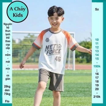 Đồ bộ bé trai thun lạnh thể thao in số 46 phong cách cá tính bóng đá cho bé đi chơi , đi học
