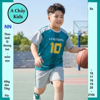 Đồ bộ bé trai thun lạnh thể thao in LEGENOARY 10 phong cách  bóng đá cho bé diện đi chơi , đi học
