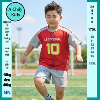 Đồ bộ bé trai thun lạnh thể thao in LEGENOARY 10 phong cách  bóng đá cho bé diện đi chơi , đi học