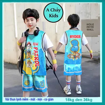 Đồ bộ thun lạnh cho bé in 3D hình Đội Chó Cứu Hộ thiết kế theo phong cách thể thao cực cá tính