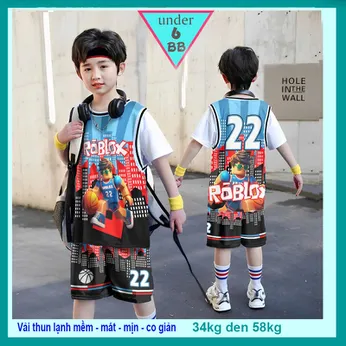 Đồ bộ thun lạnh cho bé in 3D hình Roblox thiết kế theo phong cách thể thao cực cá tính