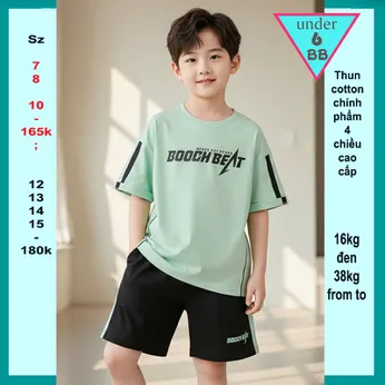 Quần áo bé trai cotton in chữ phong cách cá tính cho bé đi chơi , đi học