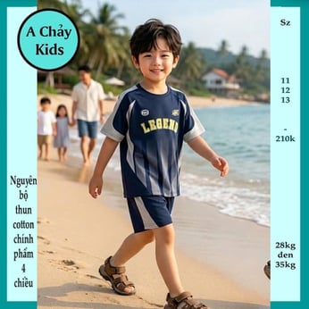 Quần áo bé trai cotton in chữ LEGEND phối màu loang phong cách cá tính cho bé diện đi chơi , đi học 
