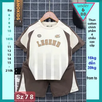 Quần áo bé trai cotton in chữ LEGEND phối màu loang phong cách cá tính cho bé diện đi chơi , đi học 