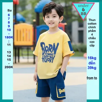 Quần áo bé trai cotton in chữ phong cách cá tính cho bé yêu diện đi chơi , du lịch