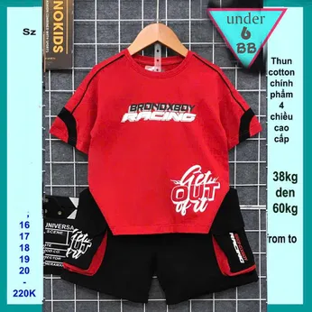 Quần áo bé trai cotton in chữ Racing get out phong cách cá tính cho bé đi chơi , đi học 