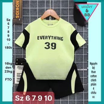 Quần áo bé trai cotton in số 39 phối màu loang phong cách cá tính cho bé đi chơi , đi học