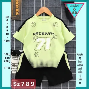 Quần áo bé trai cotton in số 71 phối màu loang phong cách cá tính cho bé đi chơi , đi học 