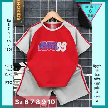 Quần áo bé trai cotton in số 89 phong cách cá tính cho bé diện đi chơi , đi học