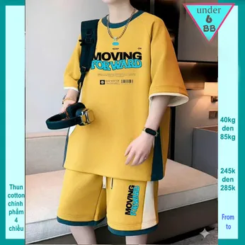 Quần áo bé trai in chữ MOVING FORWARD phong cách cá tính cho bé lớn diện đi chơi , đi học