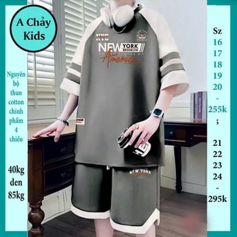 Quần áo bé trai size lớn in chữ mang phong cách cá tính cho bé đi chơi , du lịch